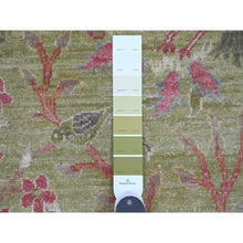 Load image into Gallery viewer, 5&#39;x7&#39; Lichen Green, Afghan Peshawar With Colorful Birds Of Paradise Design, Hand Knotted, Soft And Vibrant Wool, Natural Dyes, Oriental Rug FWR126522
