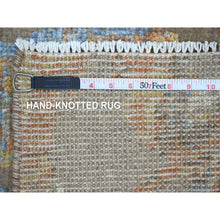 Load image into Gallery viewer, 3&#39;8&quot;x5&#39;10&quot; Beaver Brown, Whimsical Collection, 100% High Mountain Wool With Futuristic Modern Design, Hand Knotted, Oriental Rug FWR126528