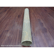 Load image into Gallery viewer, 4&#39;x6&#39;3&quot; Artichoke Green, Whimsical Collection, Hand Knotted, 100% High Mountain Wool With Futuristic Modern Design, Oriental Rug FWR126534