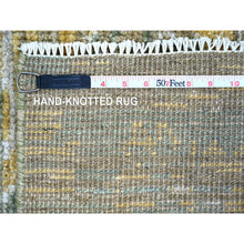 Load image into Gallery viewer, 4&#39;x6&#39;3&quot; Artichoke Green, Whimsical Collection, Hand Knotted, 100% High Mountain Wool With Futuristic Modern Design, Oriental Rug FWR126534