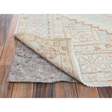 Load image into Gallery viewer, 4&#39;10&quot;x6&#39;10&quot; Beau Blue, Hand Knotted, Turkish Knot, Zero Pile, Sheared Low, Anatolian Village Design, Pure Wool, Oriental Rug FWR12648