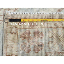Load image into Gallery viewer, 4&#39;10&quot;x6&#39;10&quot; Beau Blue, Hand Knotted, Turkish Knot, Zero Pile, Sheared Low, Anatolian Village Design, Pure Wool, Oriental Rug FWR12648