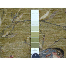 Load image into Gallery viewer, 2&#39;2&quot;x3&#39; Pickle Green, Sparrows On The Tree, Peshawar, Densely Woven, High Mountain Wool, Hand Knotted, Soft To The Touch, Mat, Sample Oriental Rug FWR126570
