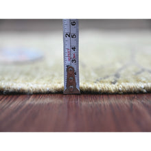 Load image into Gallery viewer, 2&#39;2&quot;x3&#39; Pickle Green, Sparrows On The Tree, Peshawar, Densely Woven, High Mountain Wool, Hand Knotted, Soft To The Touch, Mat, Sample Oriental Rug FWR126570