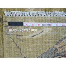 Load image into Gallery viewer, 2&#39;2&quot;x3&#39; Pickle Green, Sparrows On The Tree, Peshawar, Densely Woven, High Mountain Wool, Hand Knotted, Soft To The Touch, Mat, Sample Oriental Rug FWR126570