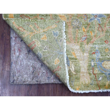 Load image into Gallery viewer, 2&#39;1&quot;x3&#39;1&quot; Olive Green, Afghan Peshawar With Colorful Birds Of Paradise Design, Hand Knotted, Natural Wool, Natural Dyes, Mat, Sample, Oriental Rug FWR126588