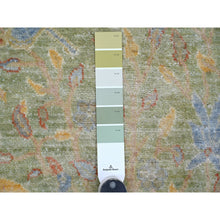 Load image into Gallery viewer, 2&#39;1&quot;x3&#39;1&quot; Olive Green, Afghan Peshawar With Colorful Birds Of Paradise Design, Hand Knotted, Natural Wool, Natural Dyes, Mat, Sample, Oriental Rug FWR126588