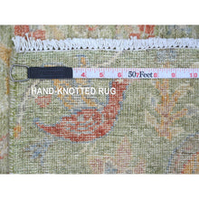 Load image into Gallery viewer, 2&#39;1&quot;x3&#39;2&quot; Swamp Green, Hand Knotted, Afghan Peshawar With Colorful Birds Of Paradise Design, Soft Wool, Natural Dyes, Mat, Sample, Oriental Rug FWR126594