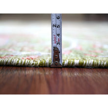 Load image into Gallery viewer, 2&#39;7&quot;x8&#39;1&quot; Pickle Green, Hand Knotted, Afghan Peshawar With Colorful Birds Of Paradise Design, Pure Wool, Natural Dyes, Runner, Oriental Rug FWR126600