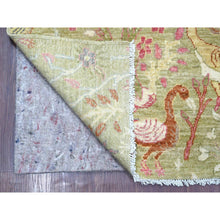 Load image into Gallery viewer, 8&#39;9&quot;x11&#39;8&quot; Olive Green, Afghan Peshawar With Colorful Birds Of Paradise Design, Hand Knotted, Soft Wool, Natural Dyes, Oriental Rug FWR126606