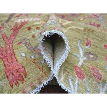 Load image into Gallery viewer, 8&#39;9&quot;x11&#39;8&quot; Olive Green, Afghan Peshawar With Colorful Birds Of Paradise Design, Hand Knotted, Soft Wool, Natural Dyes, Oriental Rug FWR126606