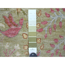 Load image into Gallery viewer, 8&#39;9&quot;x11&#39;8&quot; Olive Green, Afghan Peshawar With Colorful Birds Of Paradise Design, Hand Knotted, Soft Wool, Natural Dyes, Oriental Rug FWR126606