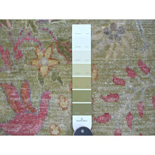 Load image into Gallery viewer, 8&#39;10&quot;x12&#39; Pickle Green, Hand Knotted, Afghan Peshawar With Colorful Birds Of Paradise Design, Soft Wool, Natural Dyes, Oriental Rug FWR126612
