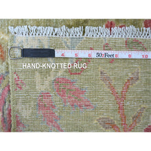 Load image into Gallery viewer, 8&#39;10&quot;x12&#39; Pickle Green, Hand Knotted, Afghan Peshawar With Colorful Birds Of Paradise Design, Soft Wool, Natural Dyes, Oriental Rug FWR126612