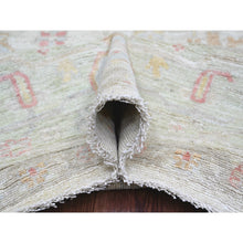 Load image into Gallery viewer, 9&#39;x11&#39;7&quot; Cloud Gray, Afghan Angora Oushak With All Over Leaf Design, Densely Woven, Hand Knotted, Pure Wool, Oriental Rug FWR126618