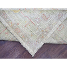 Load image into Gallery viewer, 9&#39;x11&#39;7&quot; Cloud Gray, Afghan Angora Oushak With All Over Leaf Design, Densely Woven, Hand Knotted, Pure Wool, Oriental Rug FWR126618