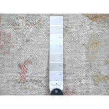 Load image into Gallery viewer, 9&#39;x11&#39;7&quot; Cloud Gray, Afghan Angora Oushak With All Over Leaf Design, Densely Woven, Hand Knotted, Pure Wool, Oriental Rug FWR126618