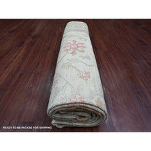 Load image into Gallery viewer, 9&#39;x11&#39;7&quot; Cloud Gray, Afghan Angora Oushak With All Over Leaf Design, Densely Woven, Hand Knotted, Pure Wool, Oriental Rug FWR126618