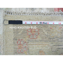 Load image into Gallery viewer, 9&#39;x11&#39;7&quot; Cloud Gray, Afghan Angora Oushak With All Over Leaf Design, Densely Woven, Hand Knotted, Pure Wool, Oriental Rug FWR126618