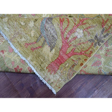 Load image into Gallery viewer, 9&#39;9&quot;x13&#39;10&quot; Savannah Green, Afghan Peshawar With Colorful Birds Of Paradise Design, Soft Wool, Hand Knotted, Natural Dyes, Oriental Rug FWR126624