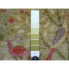 Load image into Gallery viewer, 9&#39;9&quot;x13&#39;10&quot; Savannah Green, Afghan Peshawar With Colorful Birds Of Paradise Design, Soft Wool, Hand Knotted, Natural Dyes, Oriental Rug FWR126624