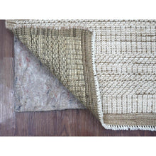 Load image into Gallery viewer, 2&#39;x2&#39;9&quot; Chiffon White, Zep Grass Design, Modern, Hand Knotted, Pure Wool, Sample, Mat, Oriental Rug FWR126636