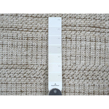 Load image into Gallery viewer, 2&#39;x2&#39;9&quot; Chiffon White, Zep Grass Design, Modern, Hand Knotted, Pure Wool, Sample, Mat, Oriental Rug FWR126636