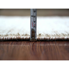 Load image into Gallery viewer, 2&#39;x2&#39;9&quot; Chiffon White, Zep Grass Design, Modern, Hand Knotted, Pure Wool, Sample, Mat, Oriental Rug FWR126636