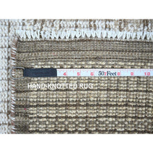 Load image into Gallery viewer, 2&#39;x2&#39;9&quot; Chiffon White, Zep Grass Design, Modern, Hand Knotted, Pure Wool, Sample, Mat, Oriental Rug FWR126636