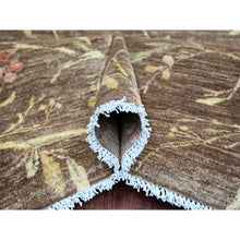 Load image into Gallery viewer, 8&#39;1&quot;x9&#39;6&quot; Coffee Brown, Peshawar, Sparrows On The Tree, Densely Woven, Hand Knotted, High Mountain Wool, Soft To The Touch, Oriental Rug FWR126642