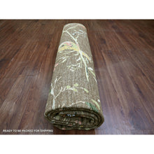 Load image into Gallery viewer, 8&#39;1&quot;x9&#39;6&quot; Coffee Brown, Peshawar, Sparrows On The Tree, Densely Woven, Hand Knotted, High Mountain Wool, Soft To The Touch, Oriental Rug FWR126642