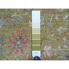 Load image into Gallery viewer, 8&#39;2&quot;x9&#39;9&quot; Lichen Green, Afghan Peshawar With Colorful Birds Of Paradise Design, Hand Knotted, Soft Wool, Natural Dyes, Oriental Rug FWR126648
