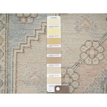 Load image into Gallery viewer, 4&#39;10&quot;x6&#39;9&quot; Beige, Hand Knotted, Turkish Knot, Zero Pile, Sheared Low, Anatolian Village Design, Pure Wool, Oriental Rug FWR12660