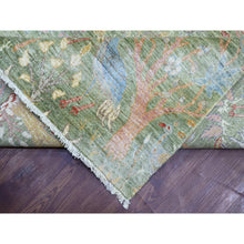 Load image into Gallery viewer, 9&#39;10&quot;x14&#39; Hunter Green, Hand Knotted, Afghan Peshawar With Colorful Birds Of Paradise Design, Soft Wool, Natural Dyes, Oriental Rug FWR126660