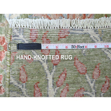 Load image into Gallery viewer, 9&#39;10&quot;x14&#39; Hunter Green, Hand Knotted, Afghan Peshawar With Colorful Birds Of Paradise Design, Soft Wool, Natural Dyes, Oriental Rug FWR126660