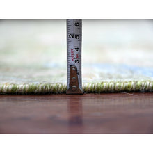 Load image into Gallery viewer, 9&#39;x12&#39; Pickle Green, Hand Knotted, Afghan Peshawar With Colorful Birds Of Paradise Design, Soft Wool, Natural Dyes, Oriental Rug FWR126672