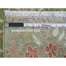 Load image into Gallery viewer, 9&#39;x12&#39; Pickle Green, Hand Knotted, Afghan Peshawar With Colorful Birds Of Paradise Design, Soft Wool, Natural Dyes, Oriental Rug FWR126672