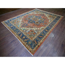 Load image into Gallery viewer, 9&#39;2&quot;x11&#39;7&quot; Crimson Red, Aryana Grade, Serapi Heriz With Large Medallion Design, Vegetable Dyes, High Mountain Wool, Hand Knotted, Soft Pile, Densely Woven, Oriental Rug FWR126684