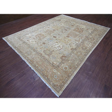 Load image into Gallery viewer, 9&#39;x11&#39;5&quot; Beige, Antiqued Tabriz Inspired Ancient Large Geometric Elements Design, Peshawar, Vegetable Dyes, Hand Knotted, 100% Wool, Oriental Rug FWR126696