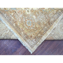 Load image into Gallery viewer, 9&#39;x11&#39;5&quot; Beige, Antiqued Tabriz Inspired Ancient Large Geometric Elements Design, Peshawar, Vegetable Dyes, Hand Knotted, 100% Wool, Oriental Rug FWR126696