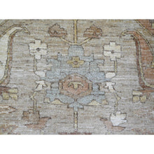 Load image into Gallery viewer, 9&#39;x11&#39;5&quot; Beige, Antiqued Tabriz Inspired Ancient Large Geometric Elements Design, Peshawar, Vegetable Dyes, Hand Knotted, 100% Wool, Oriental Rug FWR126696