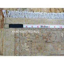 Load image into Gallery viewer, 9&#39;x11&#39;5&quot; Beige, Antiqued Tabriz Inspired Ancient Large Geometric Elements Design, Peshawar, Vegetable Dyes, Hand Knotted, 100% Wool, Oriental Rug FWR126696