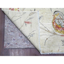 Load image into Gallery viewer, 9&#39;2&quot;x12&#39; Daisy White, Peshawar, Sparrows On The Tree, Densely Woven, High Mountain Wool, Hand Knotted, Soft To The Touch, Oriental Rug FWR126702