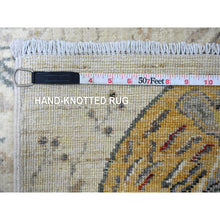 Load image into Gallery viewer, 9&#39;2&quot;x12&#39; Daisy White, Peshawar, Sparrows On The Tree, Densely Woven, High Mountain Wool, Hand Knotted, Soft To The Touch, Oriental Rug FWR126702