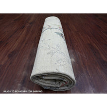 Load image into Gallery viewer, 8&#39;9&quot;x11&#39;7&quot; Chiffon White, Sparrows On The Tree, Peshawar, High Mountain Wool, Hand Knotted, Soft To The Touch, Densely Woven, Oriental Rug FWR126708