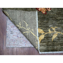 Load image into Gallery viewer, &#39;9&#39;x11&#39;7&quot; Charcoal Black, Sparrows On The Tree, Peshawar, Densely Woven, High Mountain Wool, Hand Knotted, Soft To The Touch, Oriental Rug FWR126714