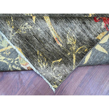 Load image into Gallery viewer, &#39;9&#39;x11&#39;7&quot; Charcoal Black, Sparrows On The Tree, Peshawar, Densely Woven, High Mountain Wool, Hand Knotted, Soft To The Touch, Oriental Rug FWR126714