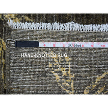 Load image into Gallery viewer, &#39;9&#39;x11&#39;7&quot; Charcoal Black, Sparrows On The Tree, Peshawar, Densely Woven, High Mountain Wool, Hand Knotted, Soft To The Touch, Oriental Rug FWR126714