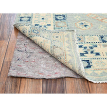 Load image into Gallery viewer, 5&#39;x6&#39;9&quot; Light Blue, Anatolian Village Design, Turkish Knot, Zero Pile, Sheared Low, Hand Knotted, 100% Wool, Oriental Rug FWR12666