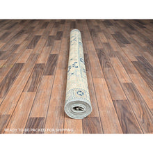 Load image into Gallery viewer, 5&#39;x6&#39;9&quot; Light Blue, Anatolian Village Design, Turkish Knot, Zero Pile, Sheared Low, Hand Knotted, 100% Wool, Oriental Rug FWR12666